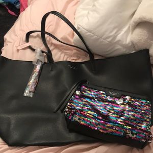 Victoria Secret tote with makeup bag